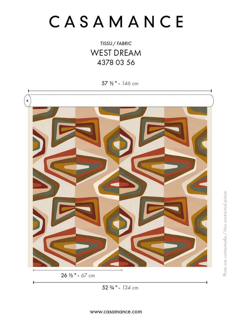 Tkanina haftowana retro Casamance 43780356 West Dream
