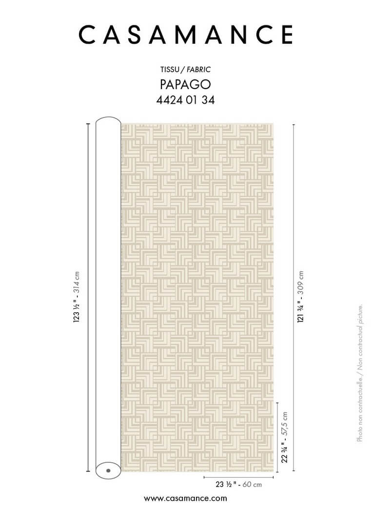 Tkanina dekoracyjna na zasłony Casamance 44240134 Papago West Dream - 309 cm szer.