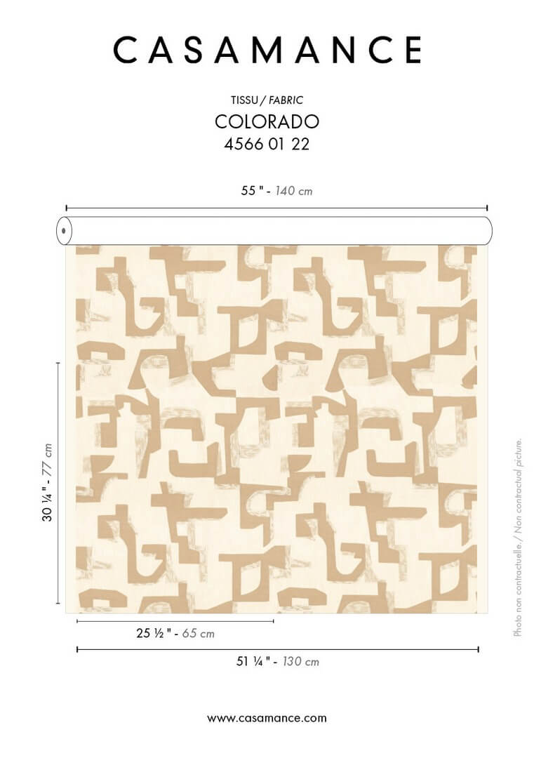 Tkanina haftowana z geometrycznym wzorem Casamance 45660122 Colorado West Dream