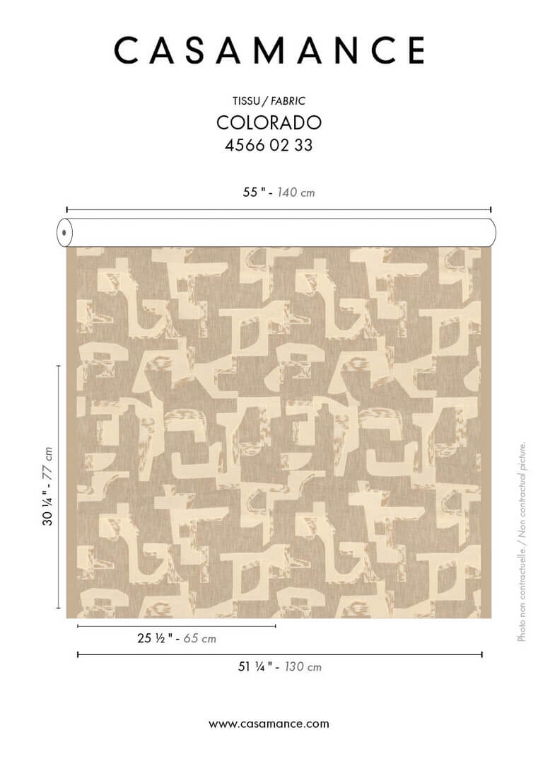 Tkanina haftowana z geometrycznym wzorem Casamance 45660233 Colorado West Dream
