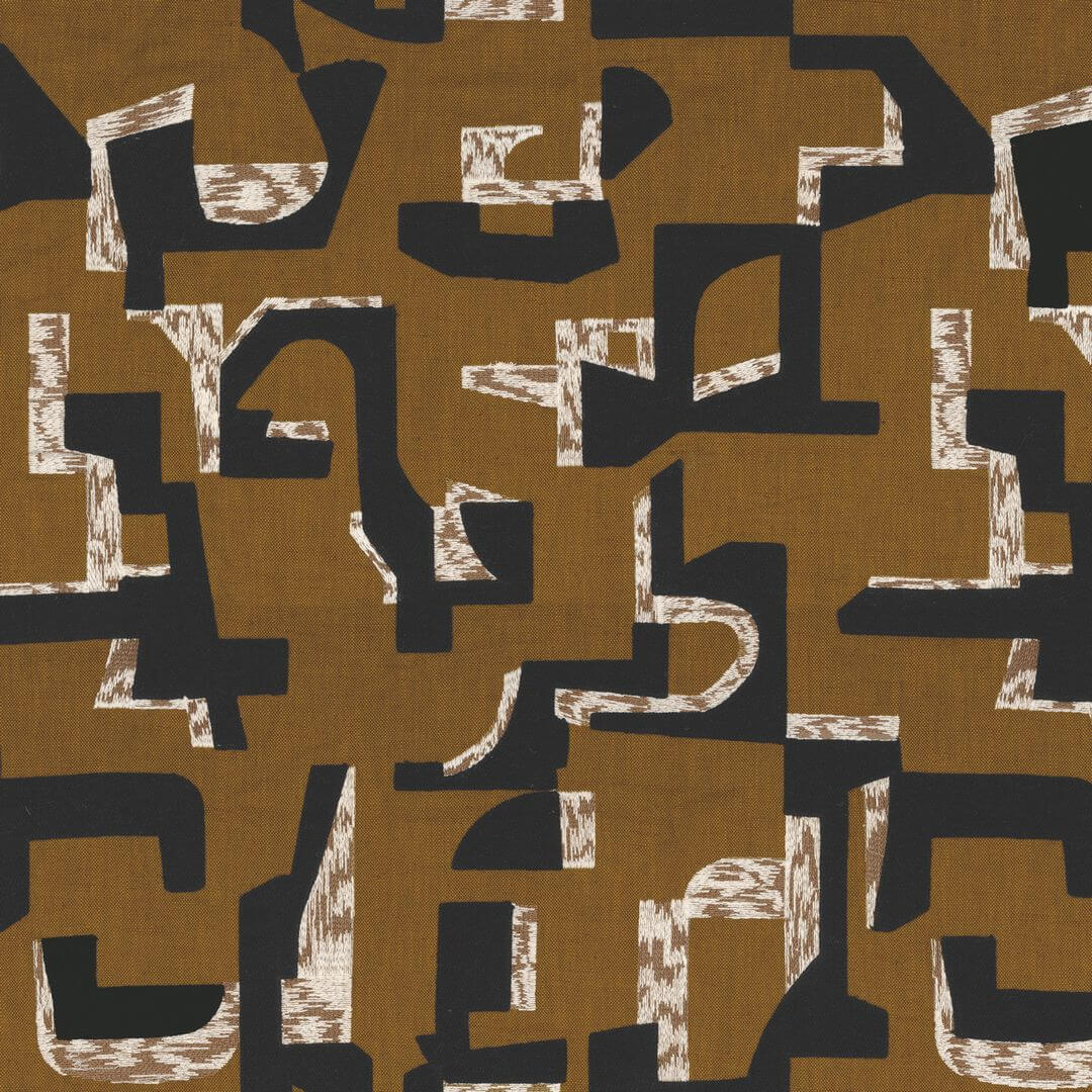 Tkanina haftowana z geometrycznym wzorem Casamance 45660325 Colorado West Dream