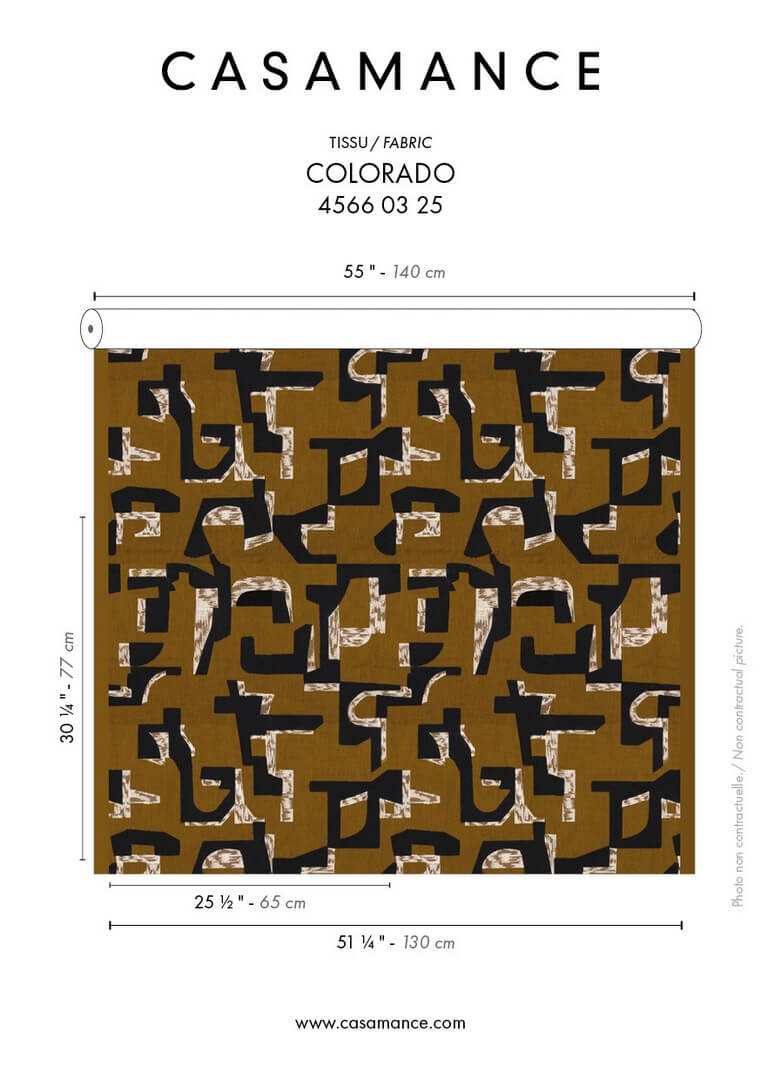 Tkanina haftowana z geometrycznym wzorem Casamance 45660325 Colorado West Dream