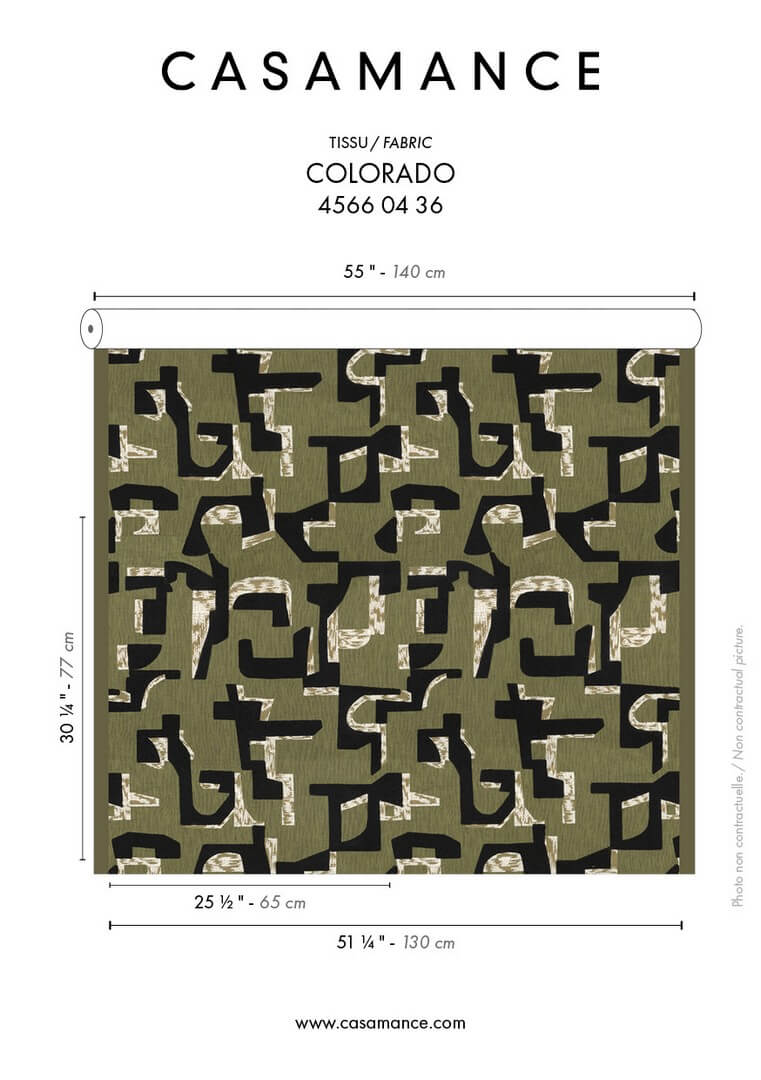 Tkanina haftowana z geometrycznym wzorem Casamance 45660436 Colorado West Dream