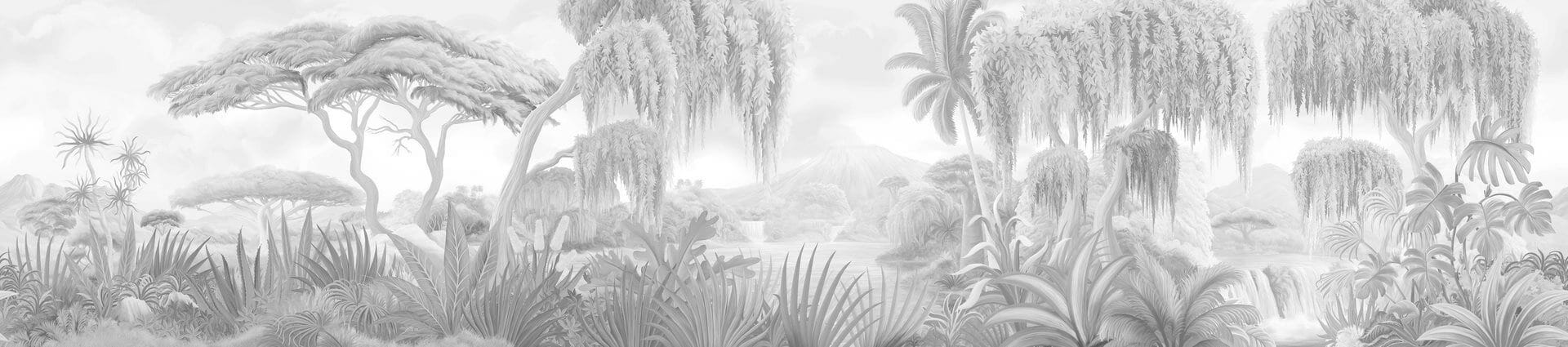 Fototapeta krajobraz egzotycznej natury London Art BNV01 C Les Plaines Sauvages Tale Books: Bon Voyage Cap.1