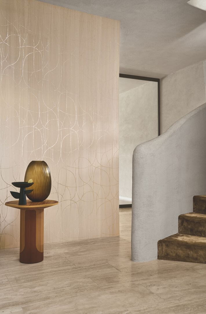 Tapeta fornir i metaliczne linie Casamance 71761630  Splendeur Traversee