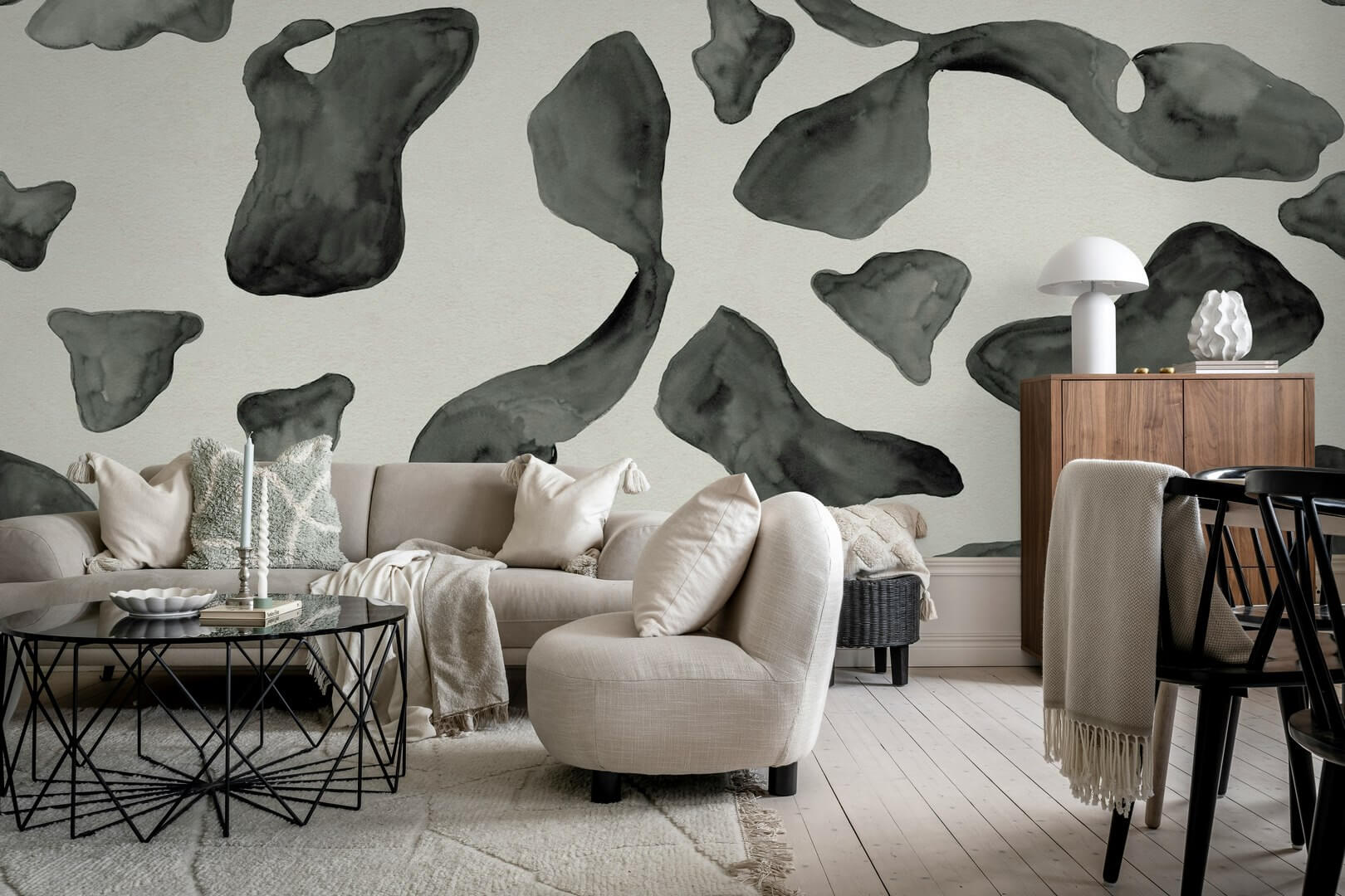 Fototapeta abstrakcyjne kształty Rebel Walls R21160 Abstract Motifs Black White Hot Pops