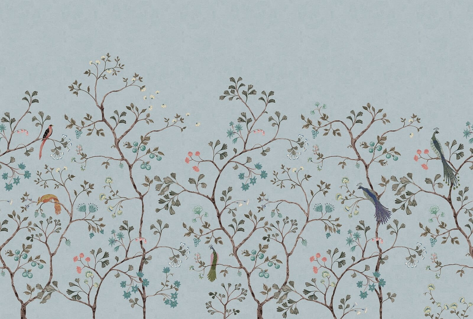 Fototapeta botaniczna Rebel Walls R21196 Songbird Mural Blue Hot Pops