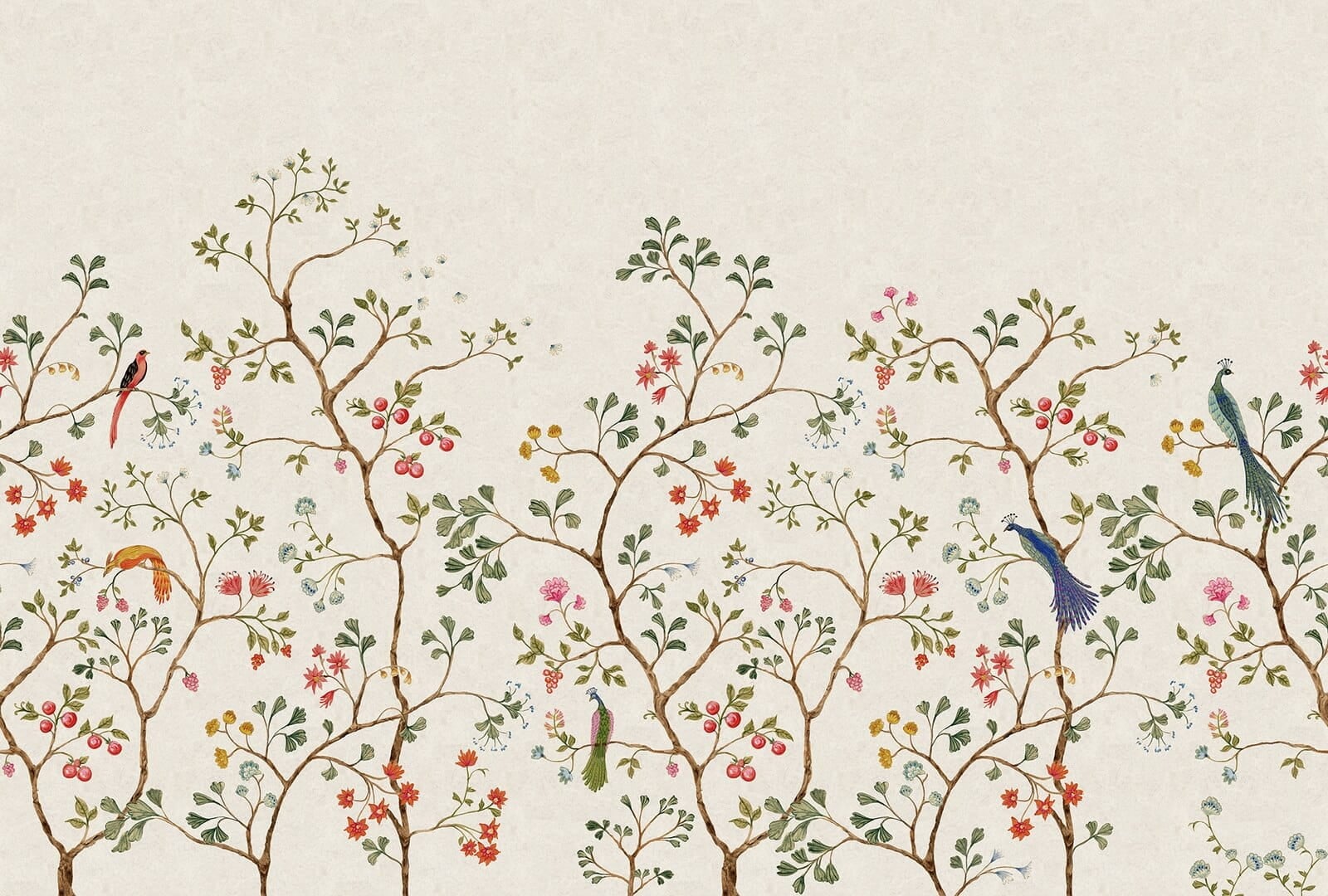 Fototapeta botaniczna Rebel Walls R21197 Songbird Mural Beige Hot Pops