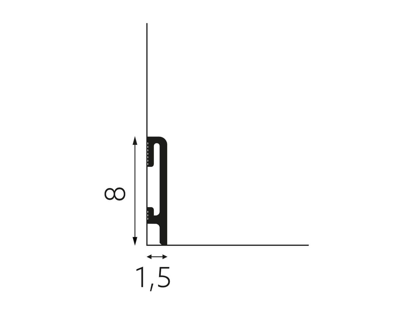 Listwa przypodłogowa malowana -  biała PF080 DuroFit – wys. 8 cm