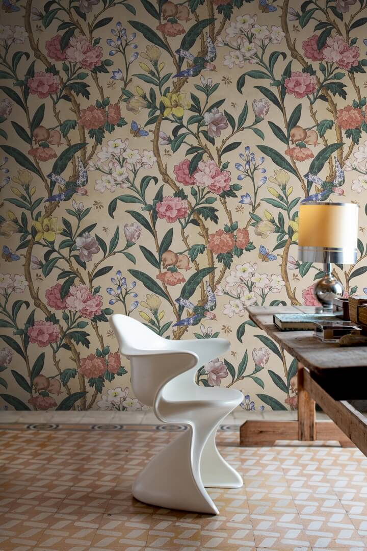 Fototapeta botaniczna vintage Rebel Walls R20984 Winding Bloom Summer Greenery Poetic