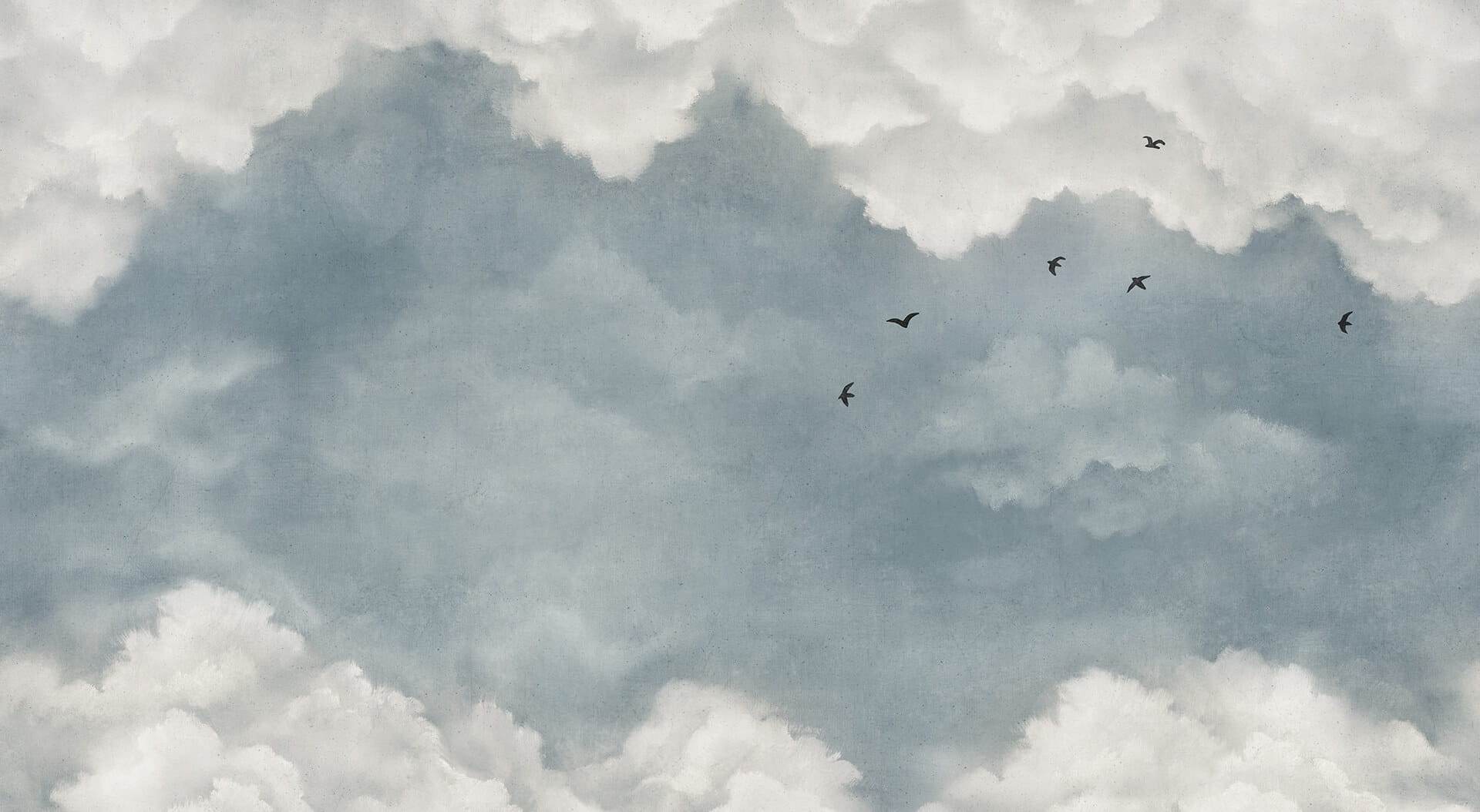 Fototapeta niebo i ptaki Rebel Walls R20993 Sky of Clouds Blue Birds Poetic