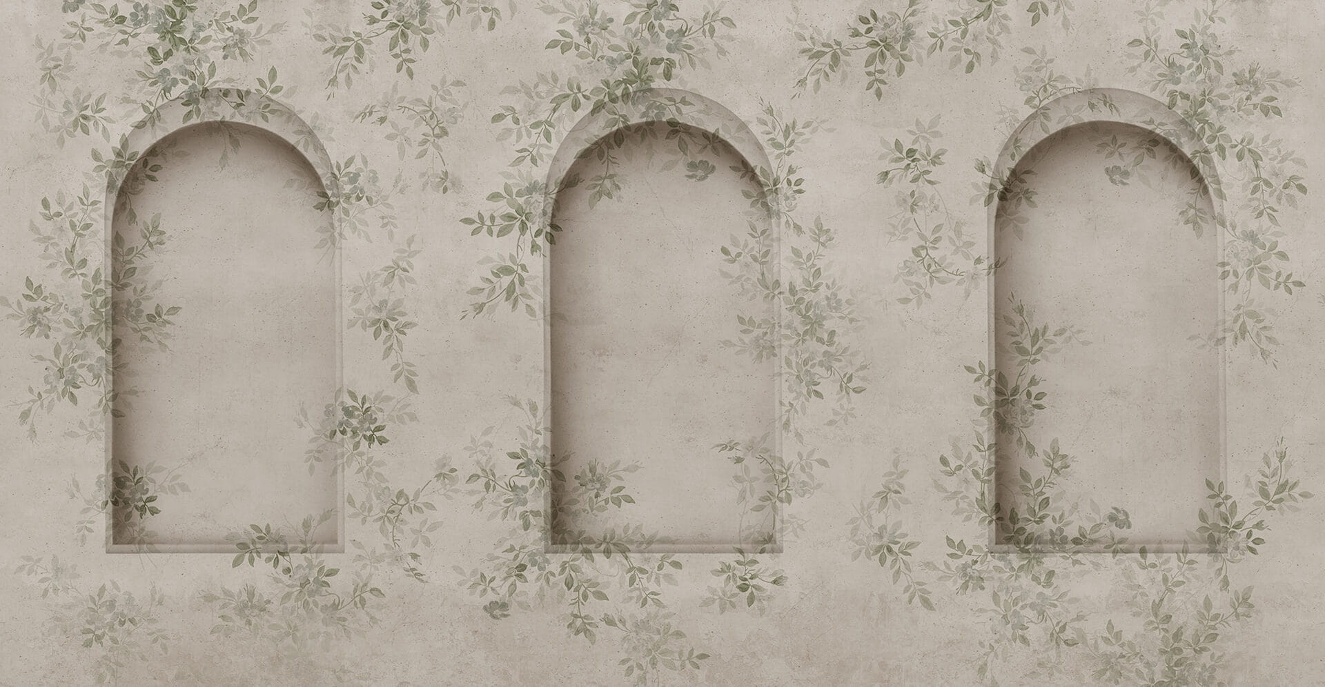Fototapeta architektoniczne łuki i liście Rebel Walls R20998 Daydream Arches Green Poetic