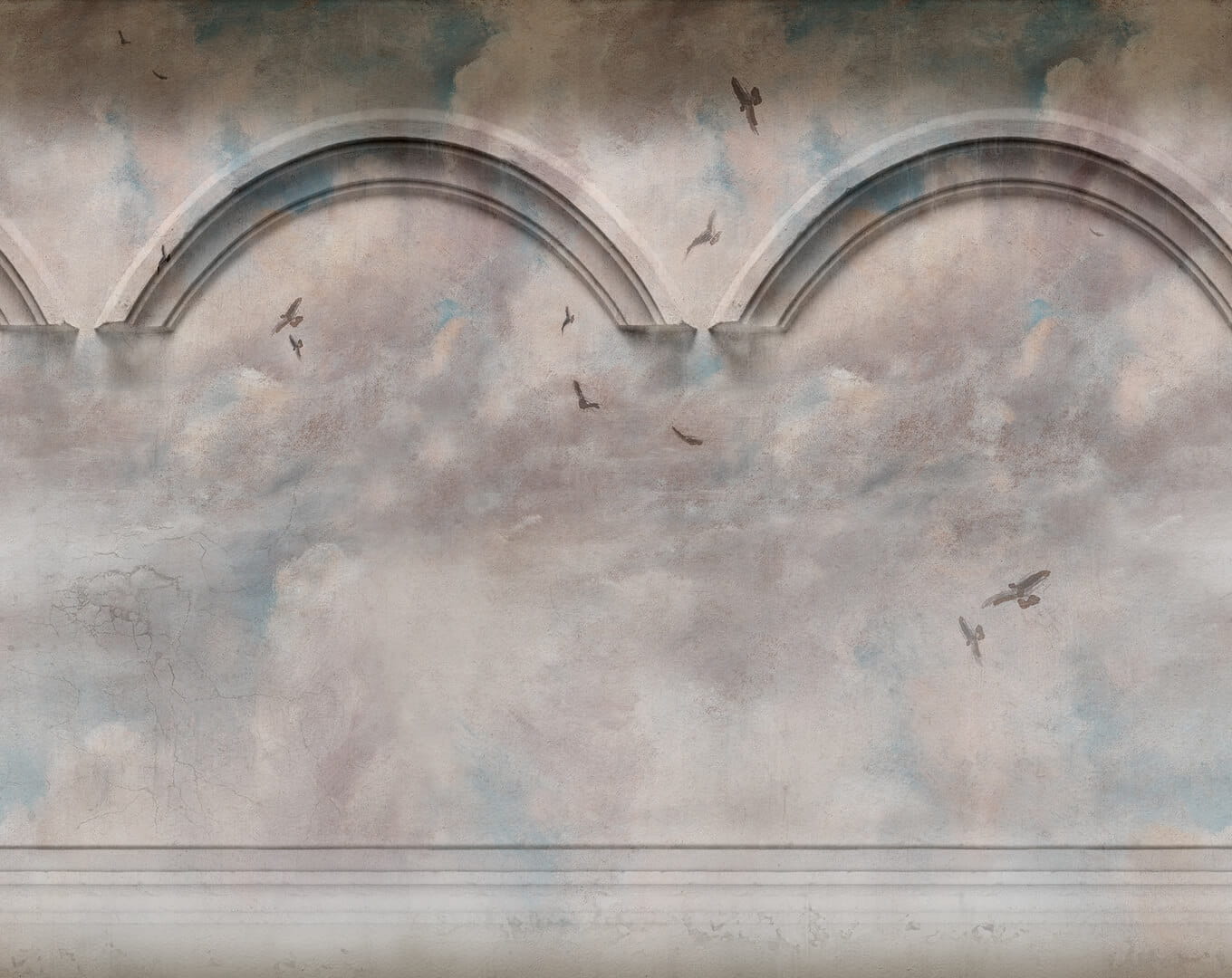 Fototapeta niebo i architektoniczne łuki Rebel Walls R21014 Heavenly Arches Blue Poetic