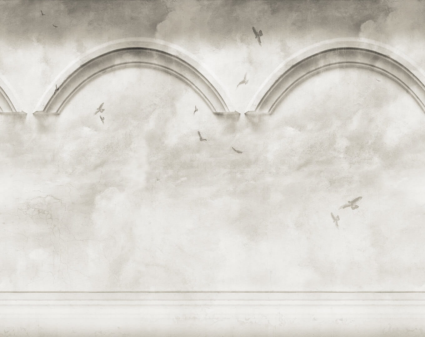 Fototapeta niebo i architektoniczne łuki Rebel Walls R21015 Heavenly Arches Gray Poetic