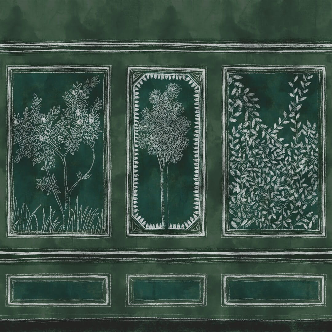 Mural inspirowany antycznymi ścianami śródziemnomorskich pałaców Elitis VP 961 01 Disegno Ortigia