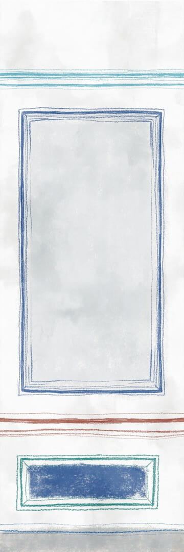 Mural inspirowany antycznymi ścianami śródziemnomorskich pałaców Elitis VP 961 06 Disegno Ortigia