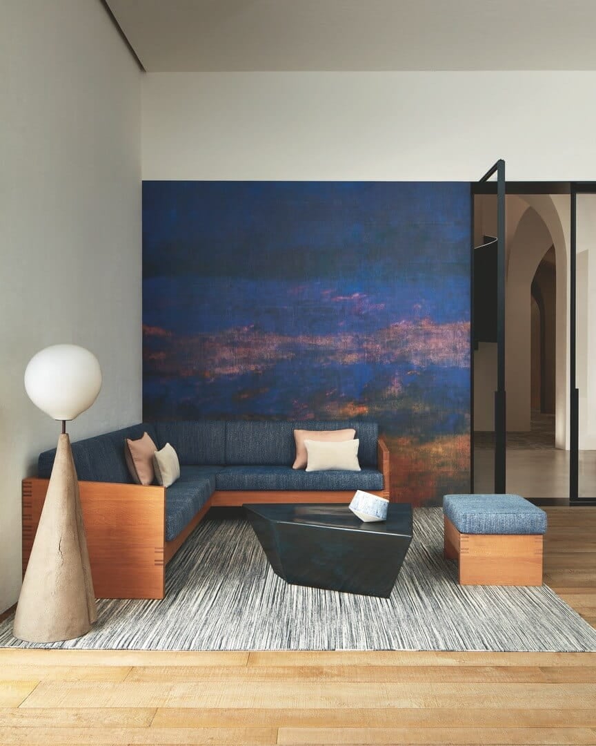 Mural artystyczny zachód słońca Elitis VP 965 01 Eternité Atelier D'artiste II