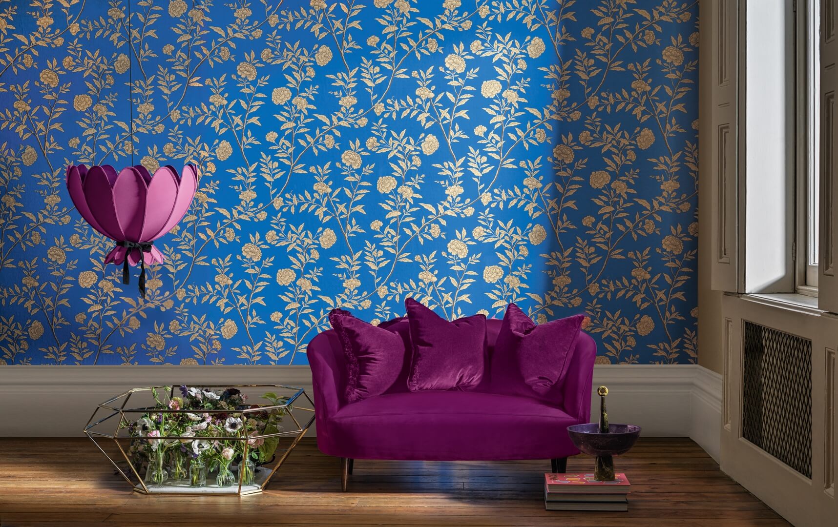 Tapeta roślinna w stylu chinoiserie Cole & Son 127/3014 Roseberry Classics Collection Vol.I