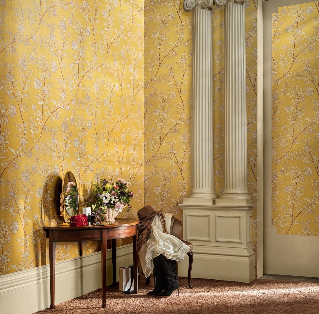 Tapeta roślinna w stylu chinoiserie Cole & Son 127/3018 Roseberry Classics Collection Vol.I