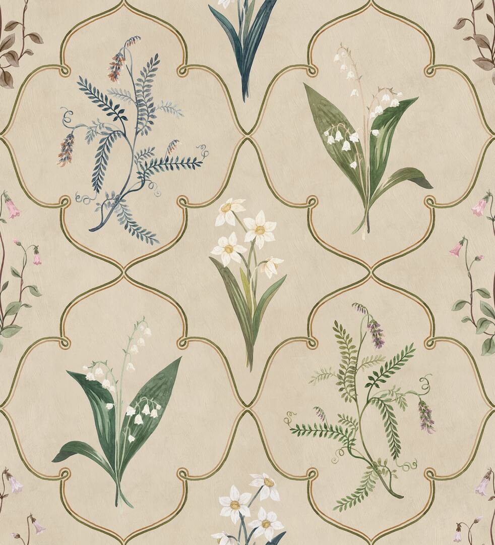 Fototapeta kwiaty w kratownicy Sandberg S10575 Louise Clay Herbarium