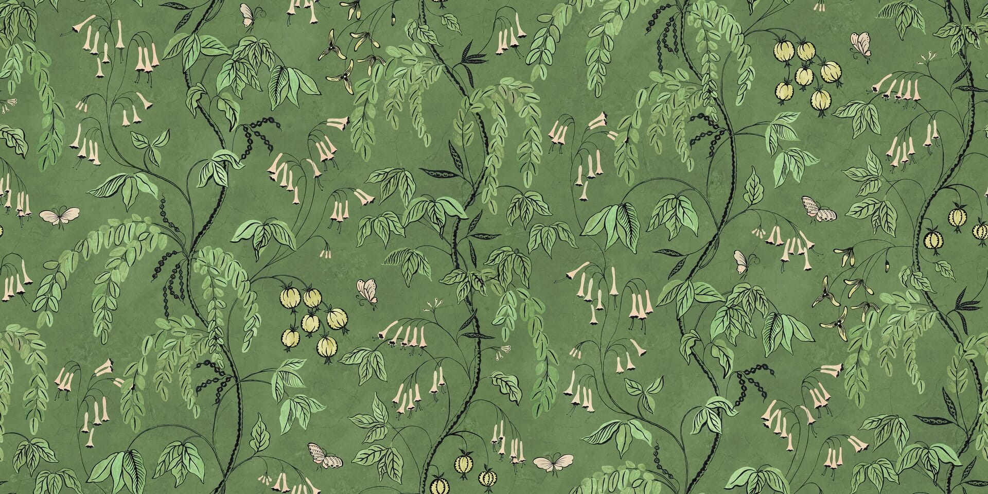 Fototapeta roślinne pnącza Sandberg S10585 Ottilia Green Herbarium