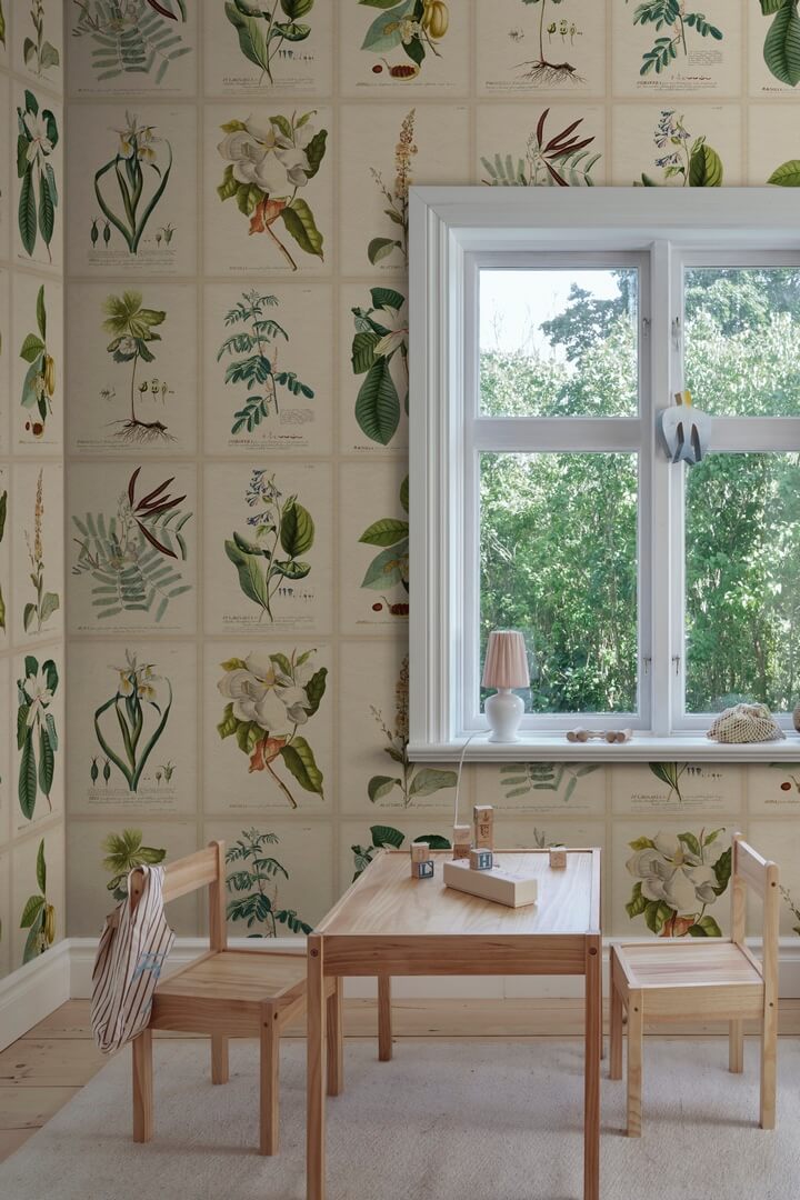 Fototapeta botaniczna vintage Sandberg S10598 Flora Green Herbarium