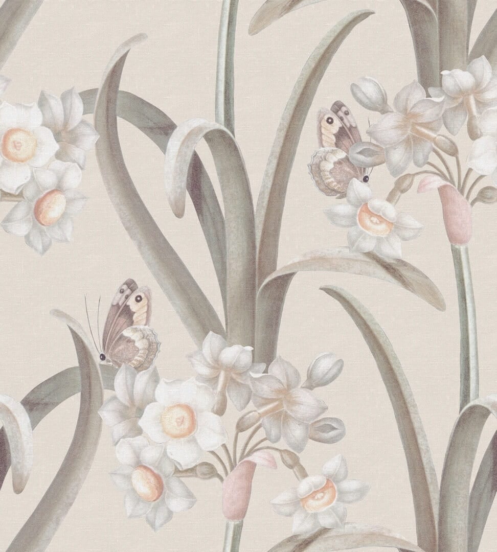 Fototapeta kwiaty i motyle Sandberg S10602 Lilian Pastel Herbarium