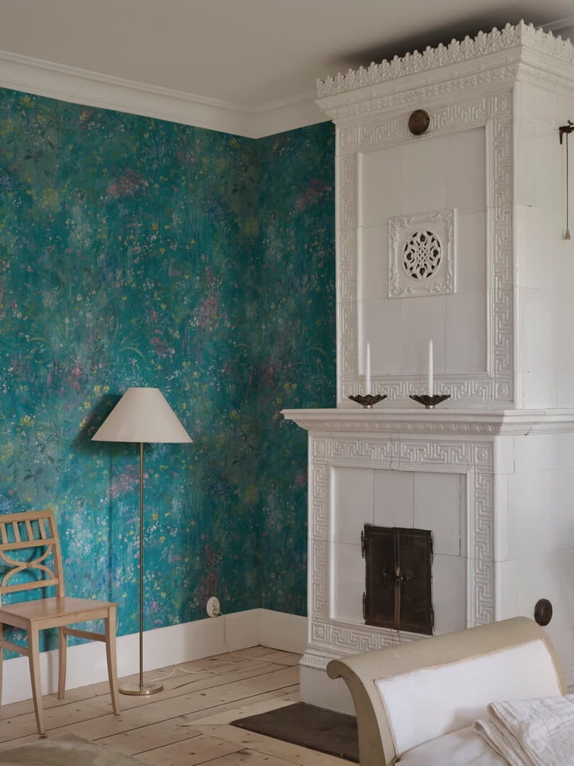 Fototapeta malarski ogród Sandberg S10607 Juni Teal Herbarium