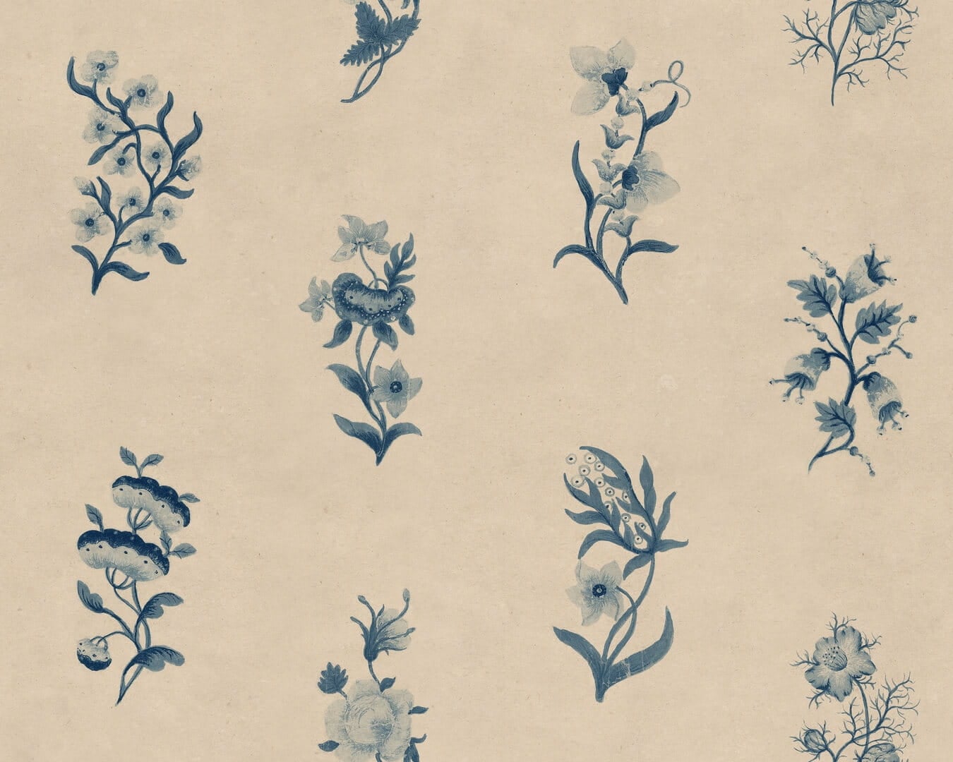 Fototapeta delikatne kwiaty vintage Sandberg S10610 Victoria Blue Herbarium