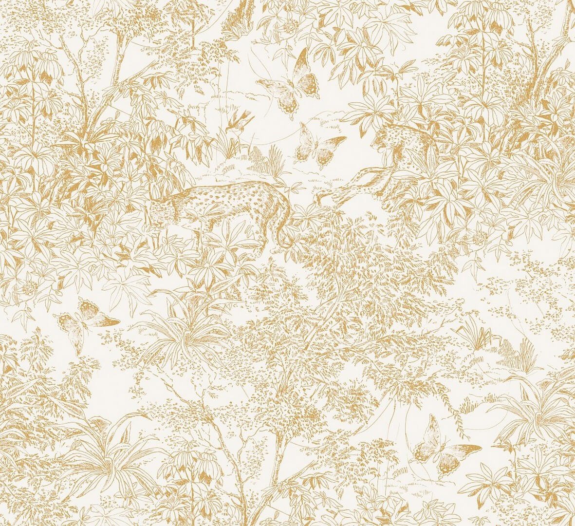 Tapeta dżungla w stylu Toile de Jouy Masureel ZON203 Scene Amazone