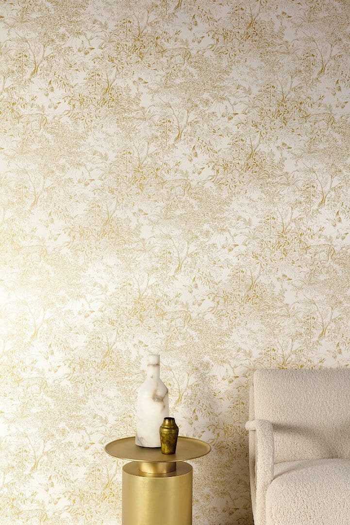 Tapeta dżungla w stylu Toile de Jouy Masureel ZON203 Scene Amazone