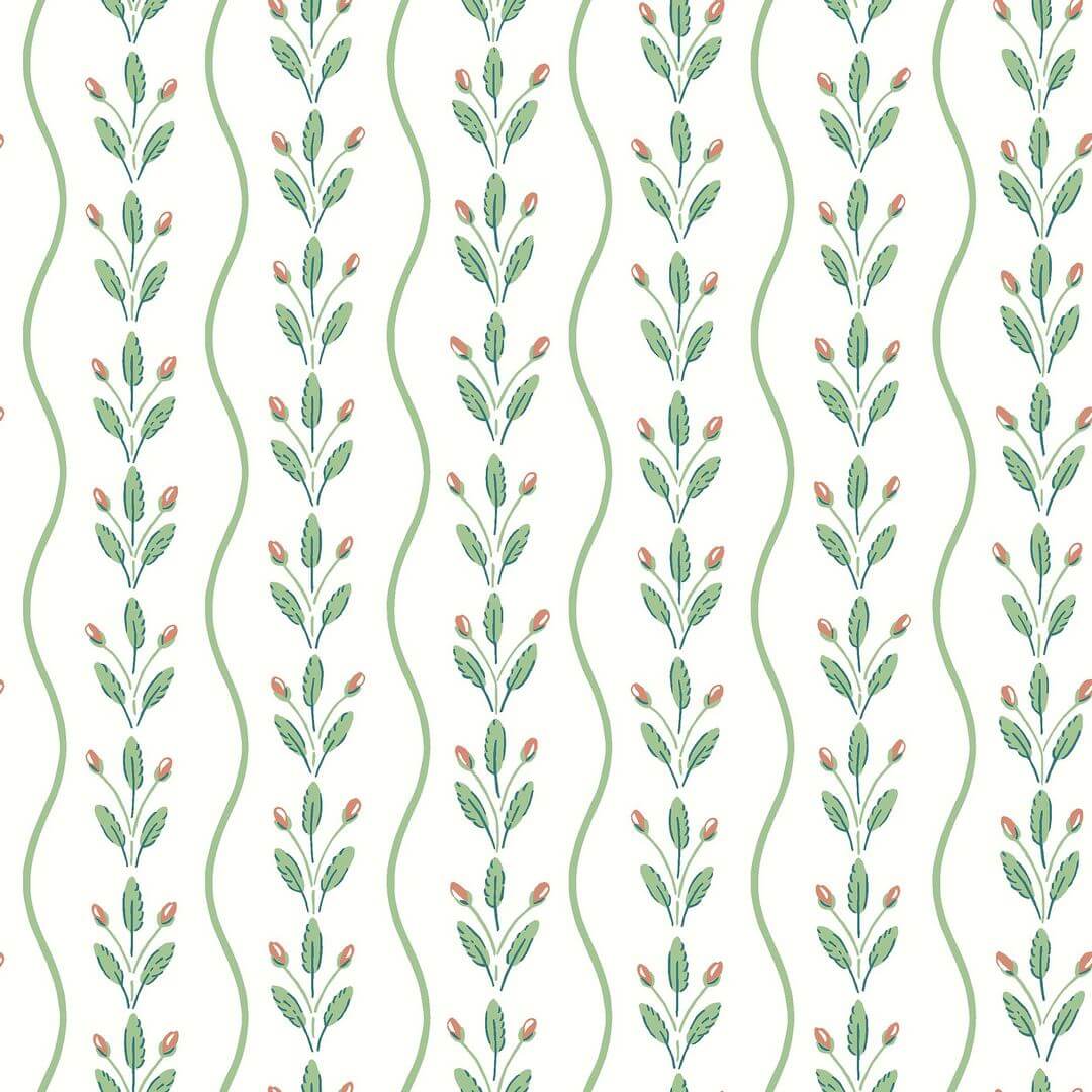 Tapeta roślinna falujące paski Boras Tapeter 7778 Flower Buds Adorn