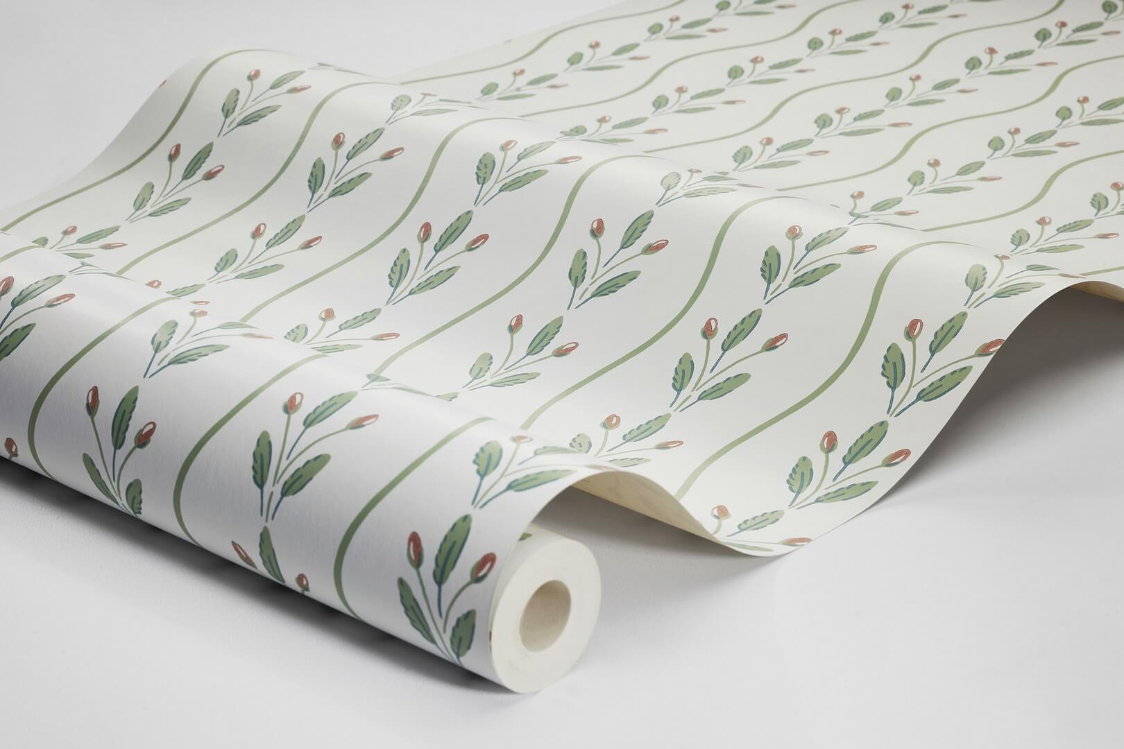 Tapeta roślinna falujące paski Boras Tapeter 7778 Flower Buds Adorn