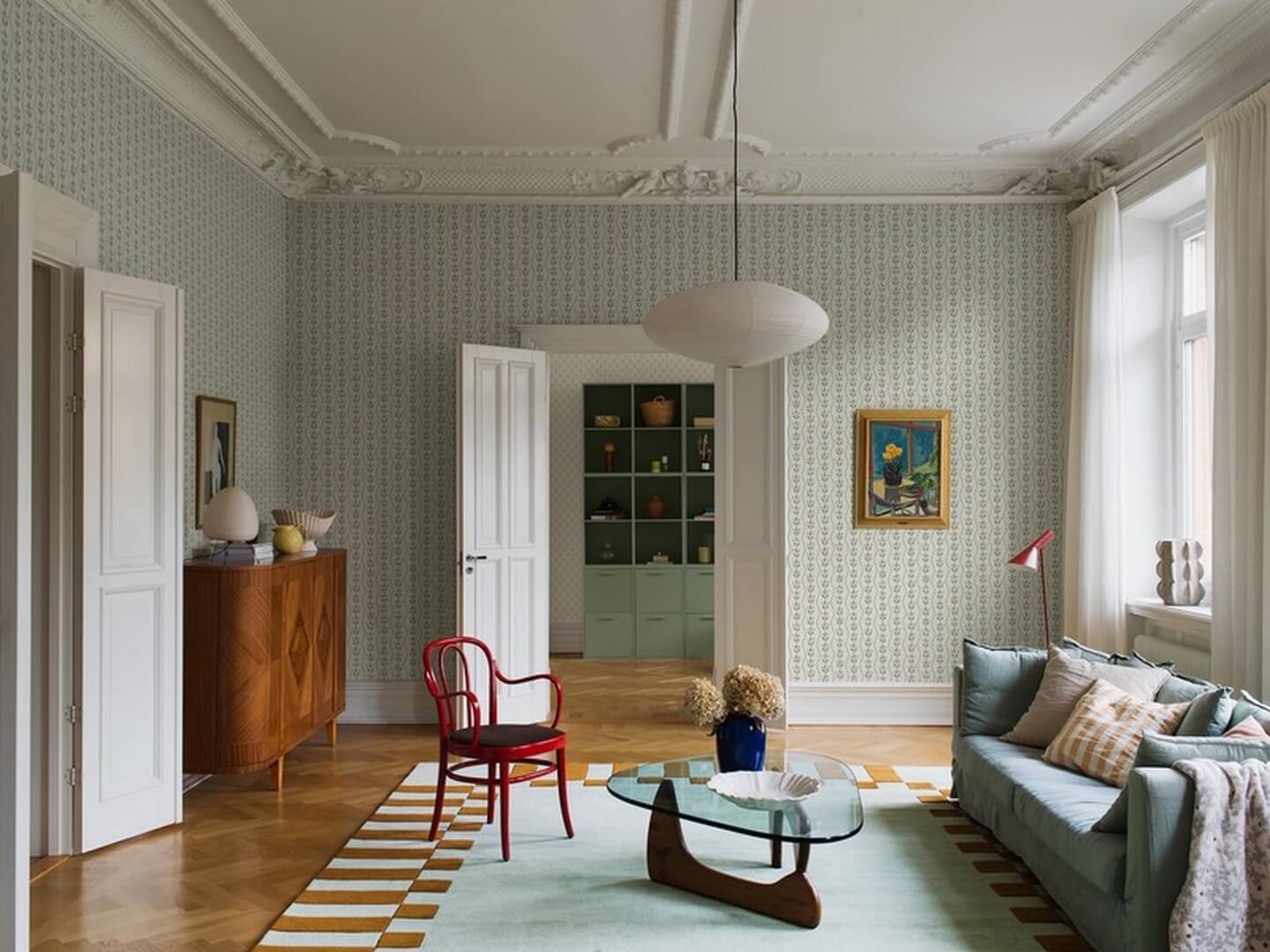 Tapeta roślinna falujące paski Boras Tapeter 7778 Flower Buds Adorn