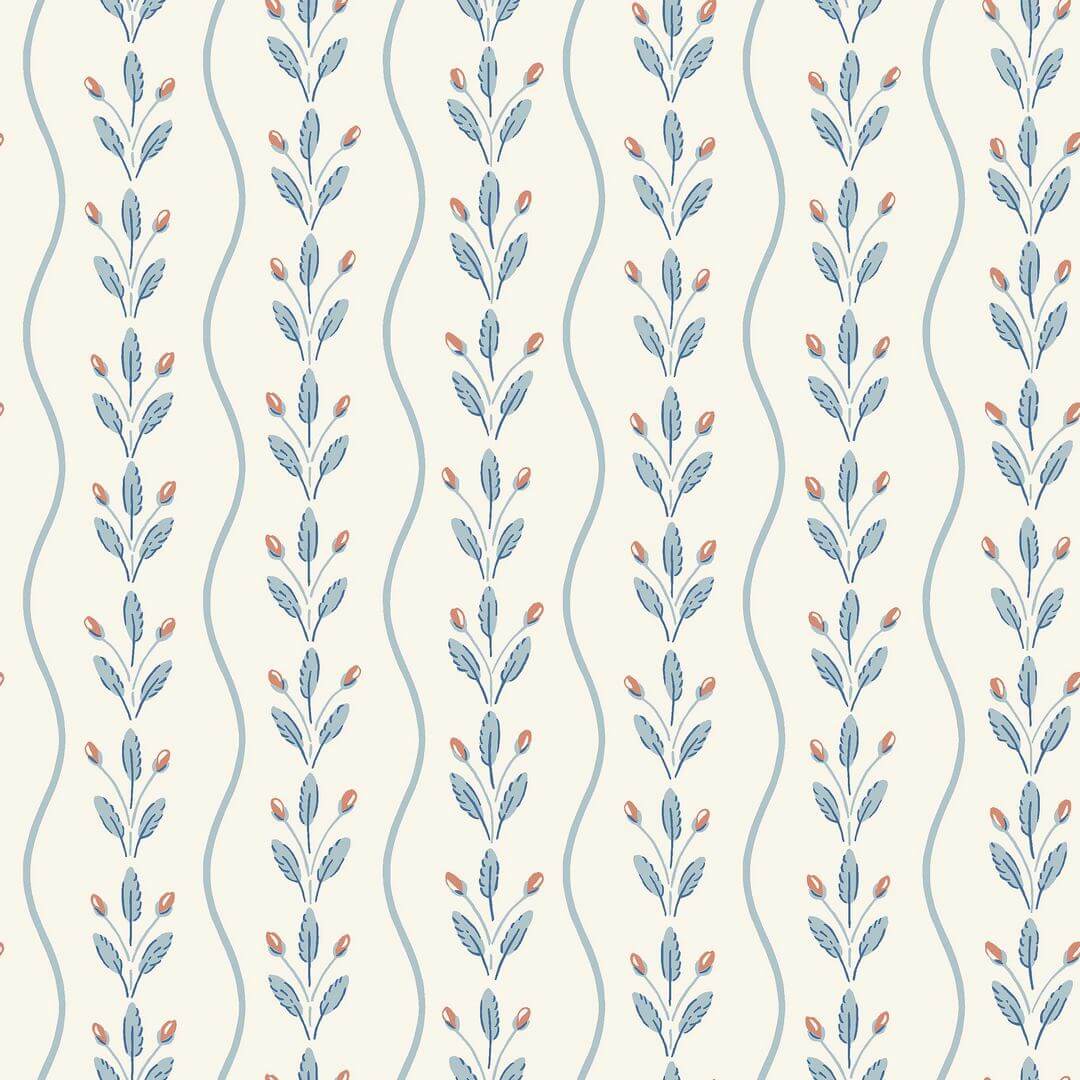 Tapeta roślinna falujące paski Boras Tapeter 7779 Flower Buds Adorn