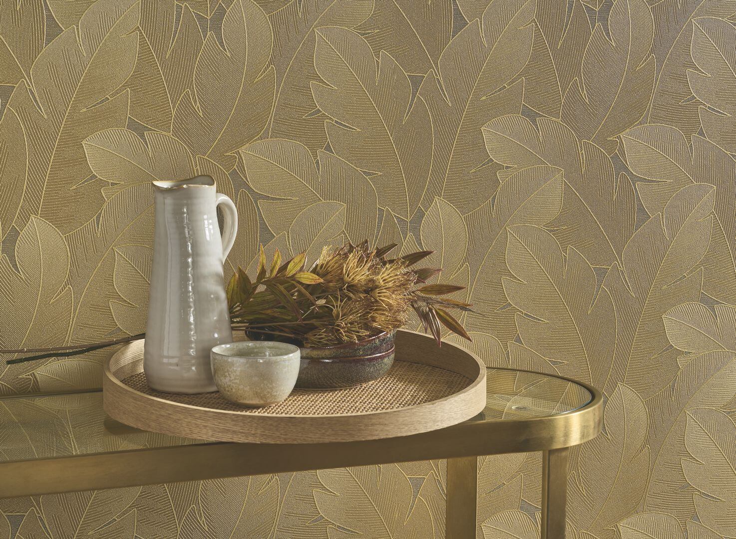 Tapeta duże liście Casadeco VEGE 201292888 Yuto Vegetals