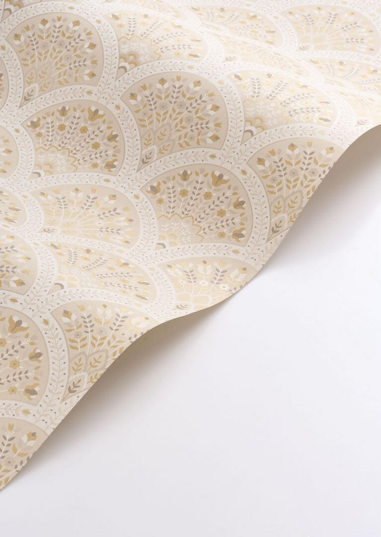 Tapeta eleganckie wachlarze z kwiatami Casadeco HETA 201191324 Wallace Heritage