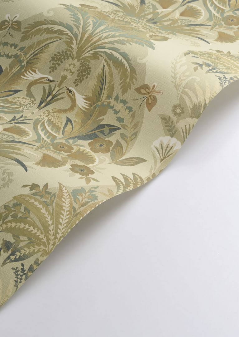 Tapeta vintage z roślinami i ptakami Casadeco HETA 201227293 Whisper Heritage