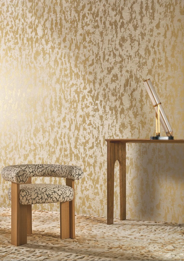 Tapeta tekstylna z efektem devoré i metalicznym połyskiem Casamance 71540222 Precioza Sensation