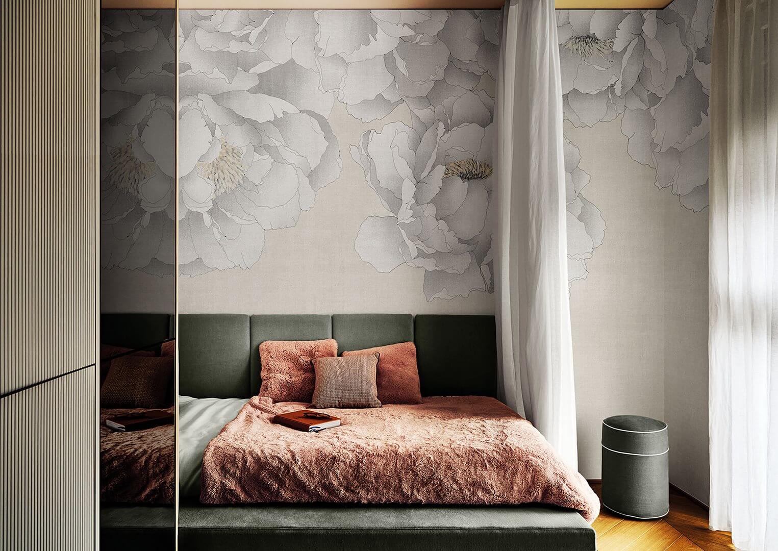 Fototapeta rysowane kwiaty London Art 25041-02 Oriental Flowers Exclusive Wallpaper 2025