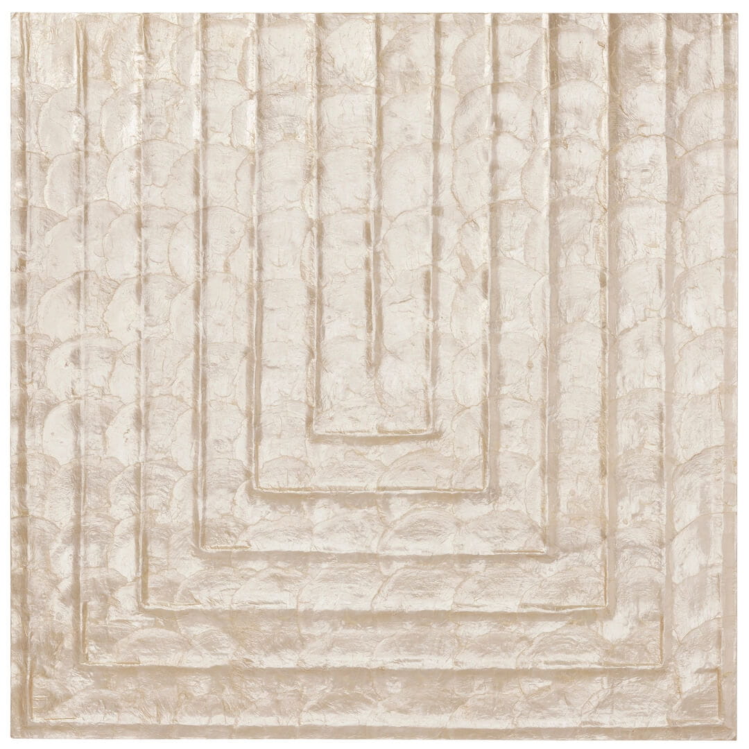 Tapeta z muszli Capiz z geometrycznym wzorem Arte Cornice 70331 Luster