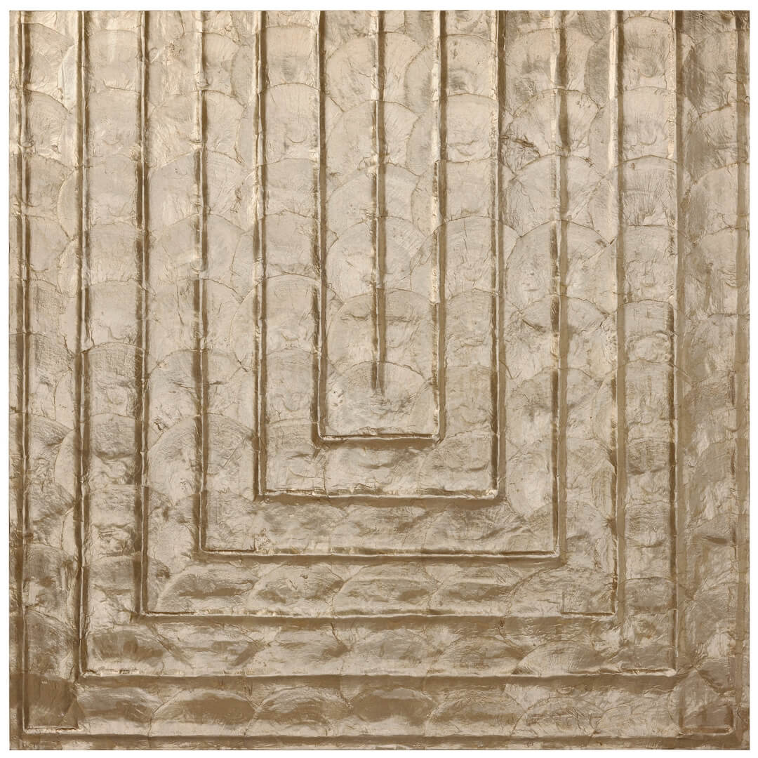 Tapeta z muszli Capiz z geometrycznym wzorem Arte Cornice 70332 Luster