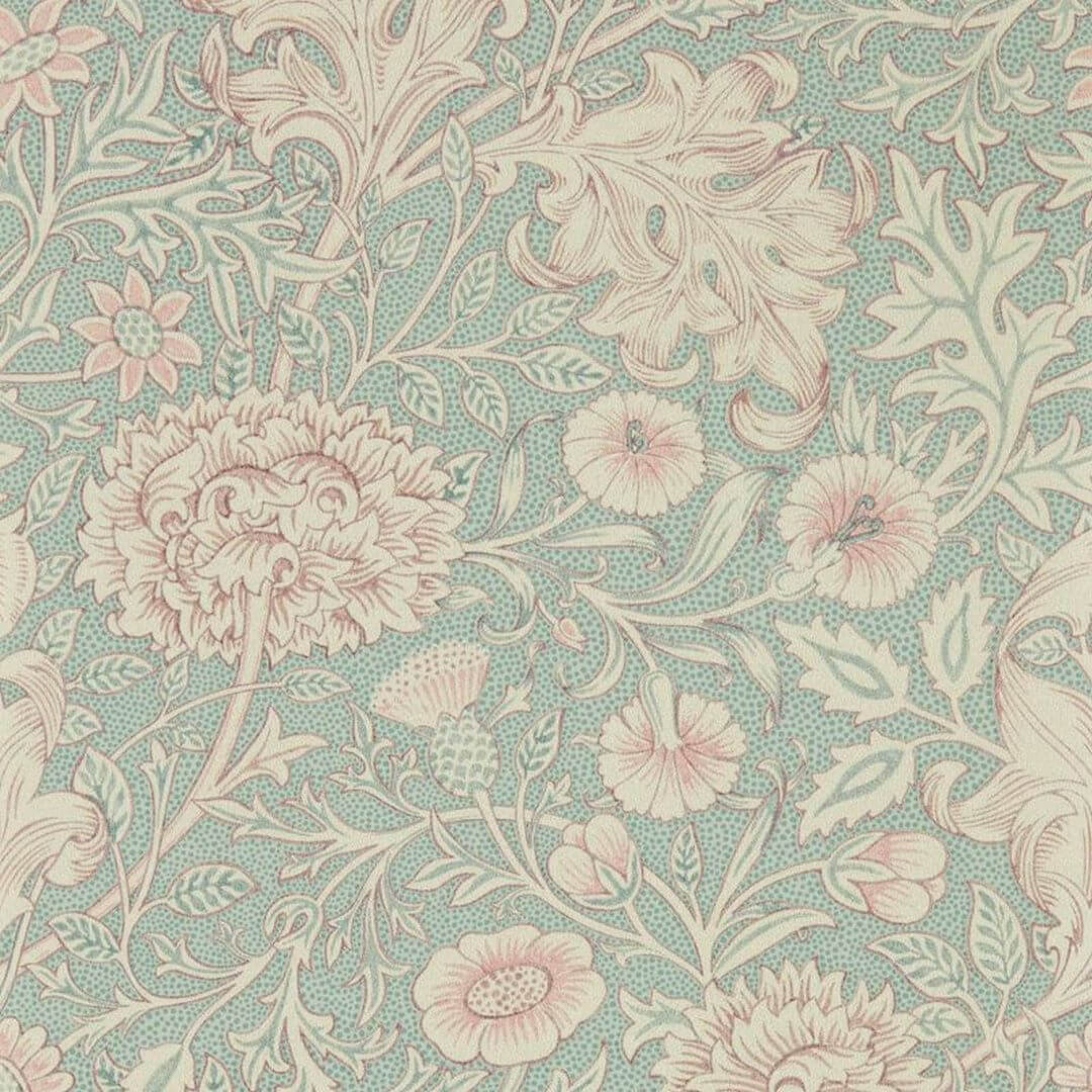 Tapeta kwarc - liście akantu i kwiaty Morris & Co. Double Bough 216680 Melsetter