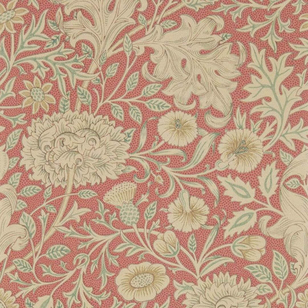 Tapeta kwarc - liście akantu i kwiaty Morris & Co. Double Bough 216683 Melsetter