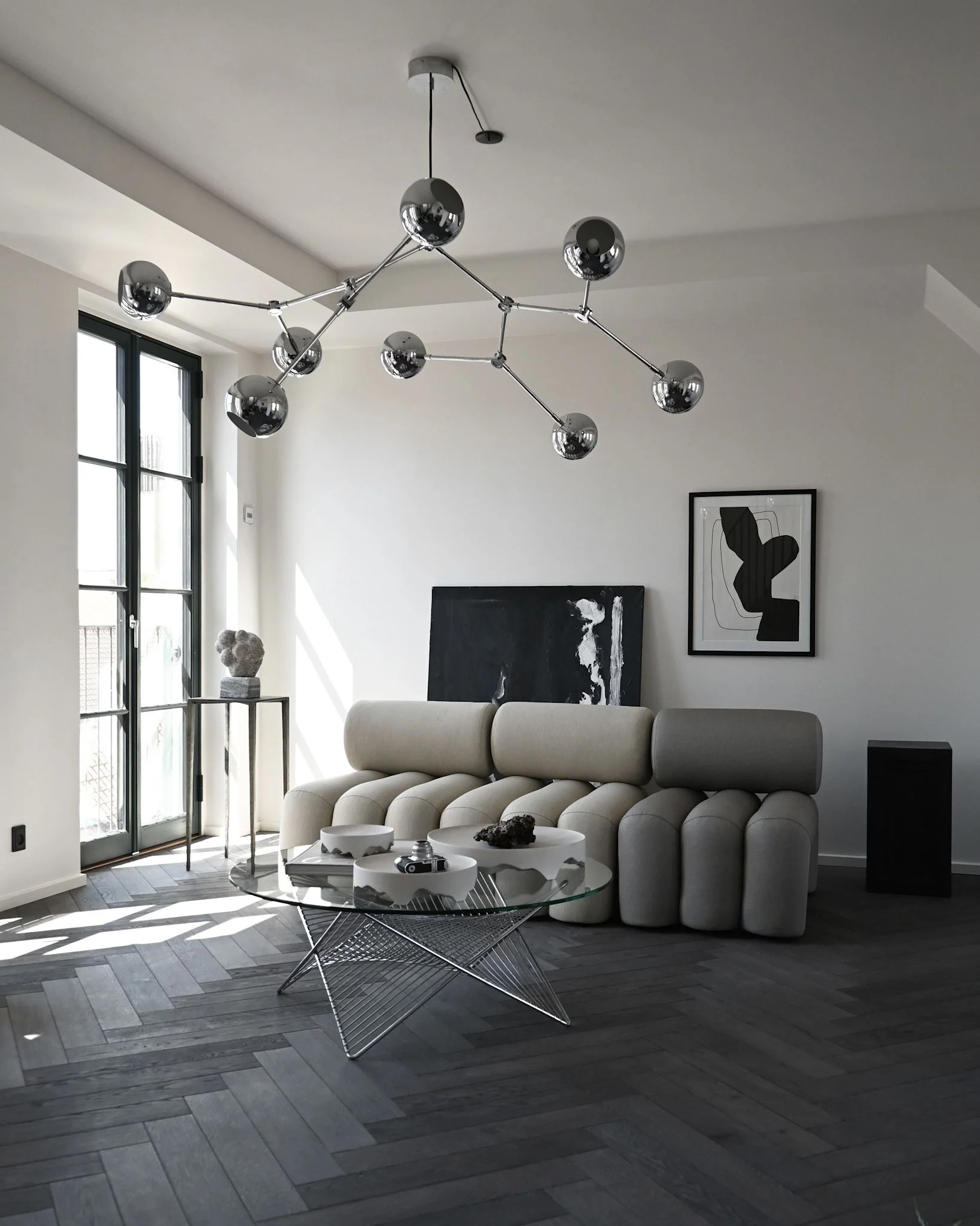 Nowoczesna lampa wisząca 249018 Drop Chandelier Globe – Chrome (5m) 101 Copenhagen. 
