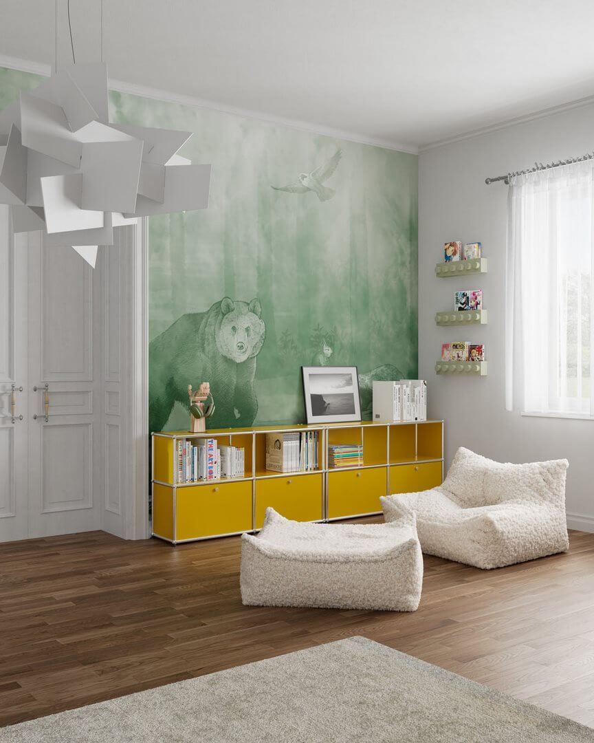Fototapeta tajemniczy las ze zwierzętami Inkiostro Bianco SHIVELIGHT INKISRG2502 Inkids