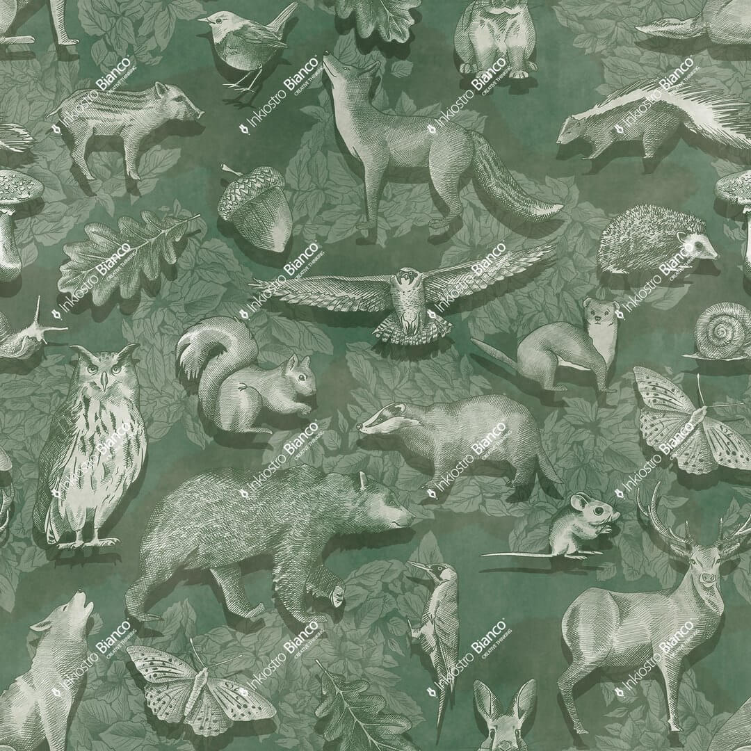 Fototapeta leśne zwierzęta Inkiostro Bianco WOODLAND INKSNAS2502 Inkids