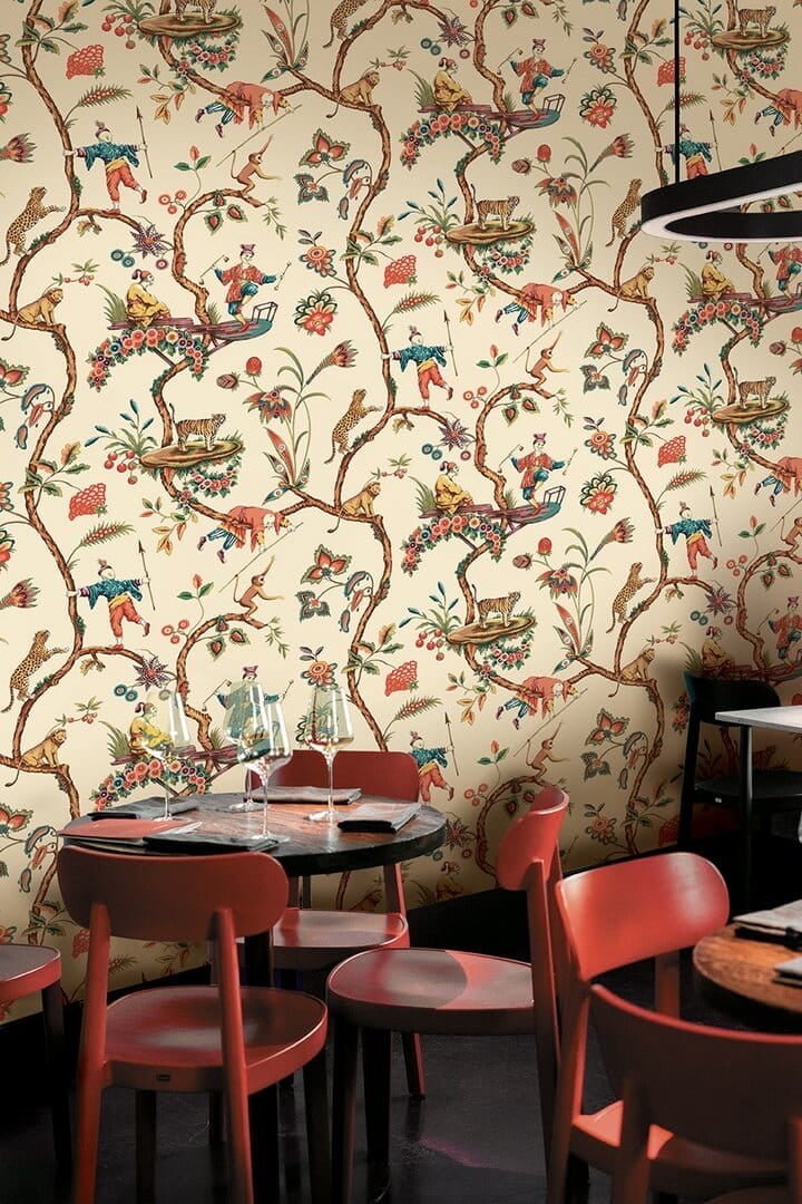 Tapeta botaniczna w stylu chinoiserie J&V 26026 Chinoise Exotique Scalamandre