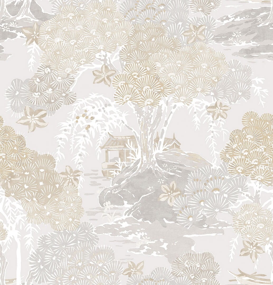 Tapeta inspirowana japońskimi pejzażami J&V 26031 See Of Trees Scalamandre