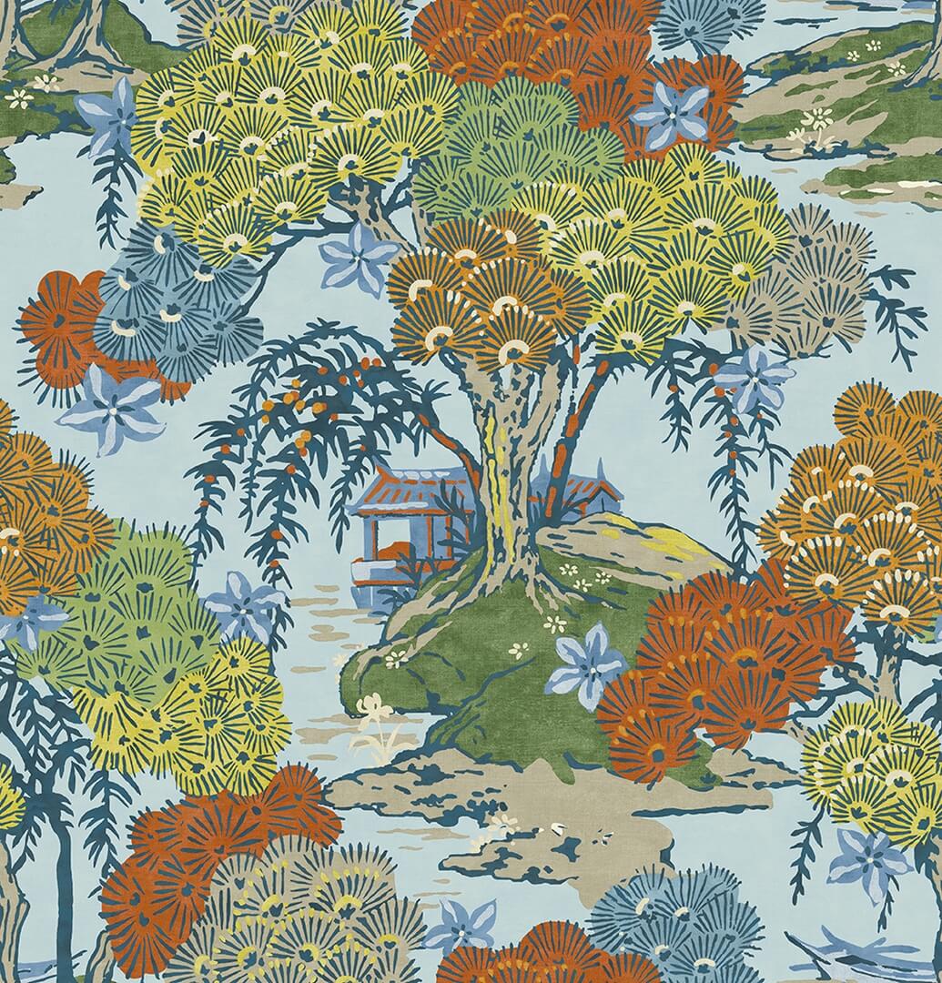 Tapeta inspirowana japońskimi pejzażami J&V 26033 See Of Trees Scalamandre